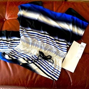 London Times Blue Striped Dress Ladies Size 6 NWT